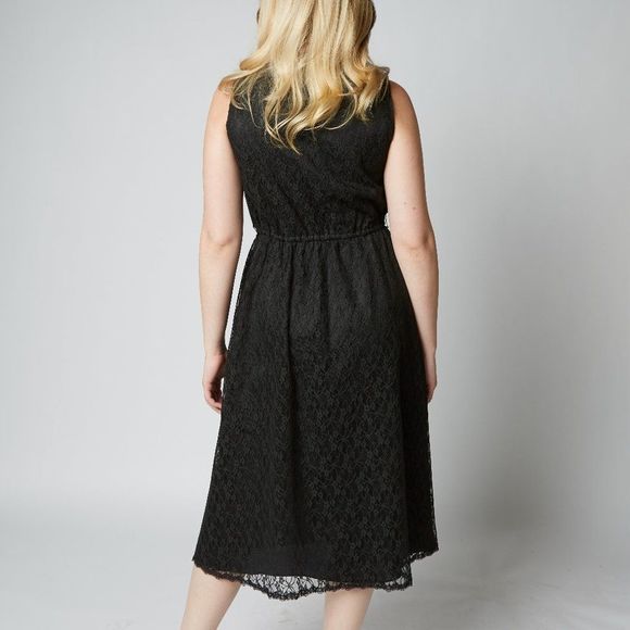 Party Time Fashions Vintage NWT Black Lace Dress - Picture 3 of 6